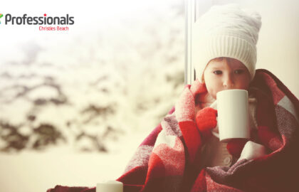 Winter - child drinking hot chocolate