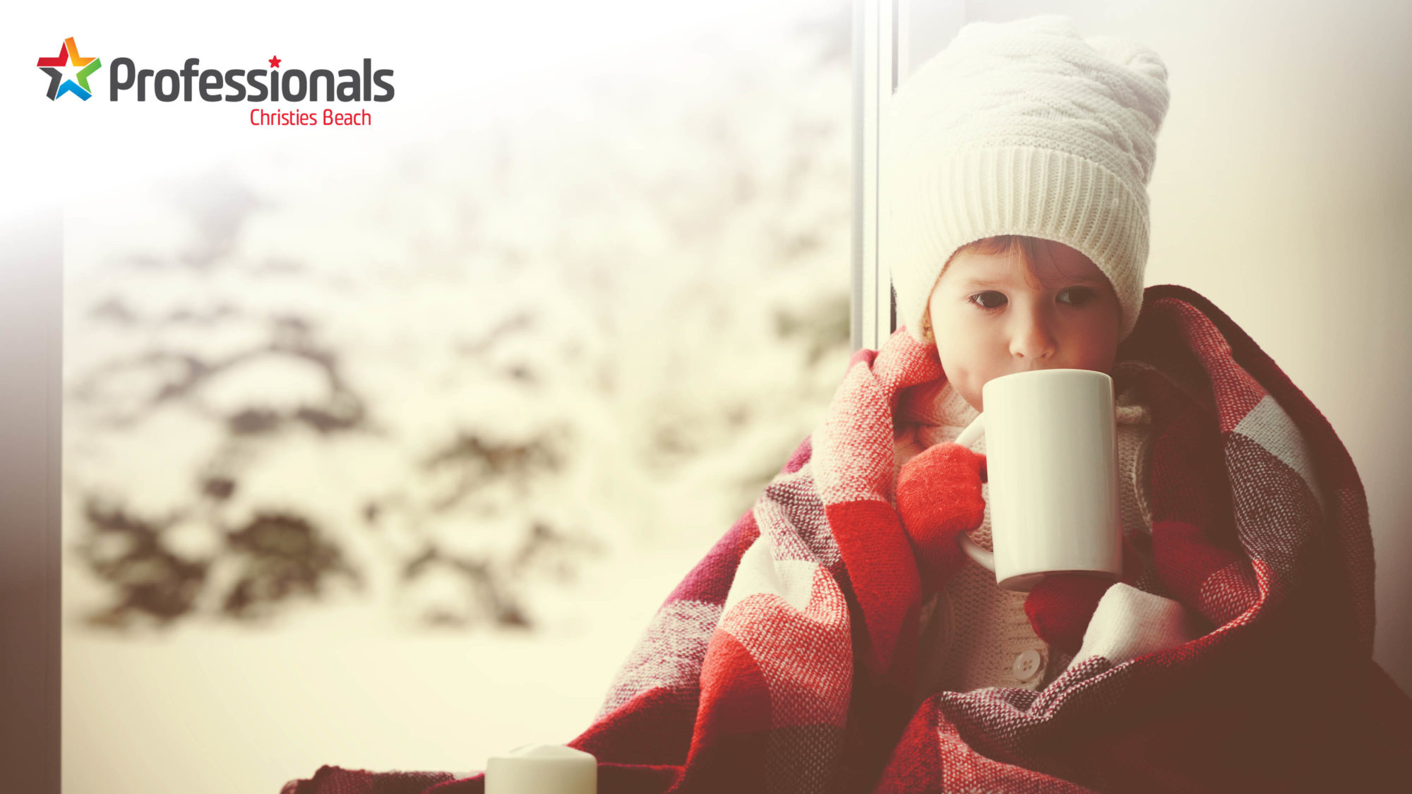 Winter - child drinking hot chocolate