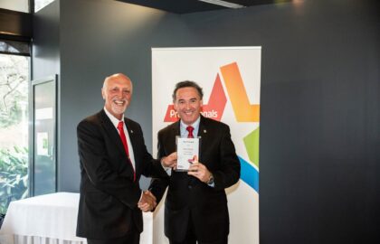 Kevin Barry receiving top real estate principal award